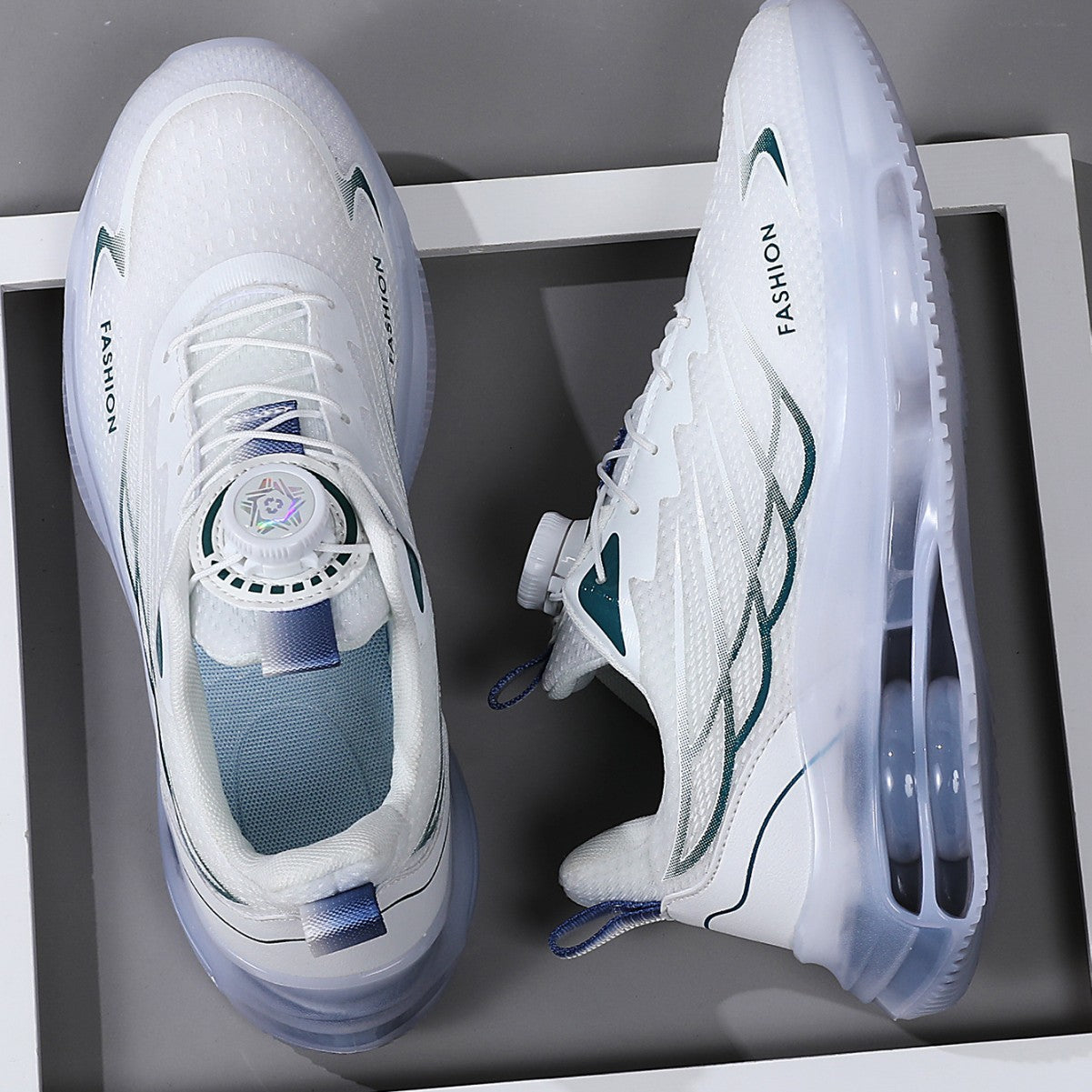 Rotating Button Youth Running Shoes – Casual Sport Sneakers for Men