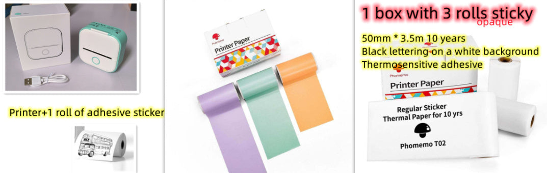 Portable Mini Thermal Label & Photo Printer – Bluetooth, Inkless, Ideal for Students & Home Use