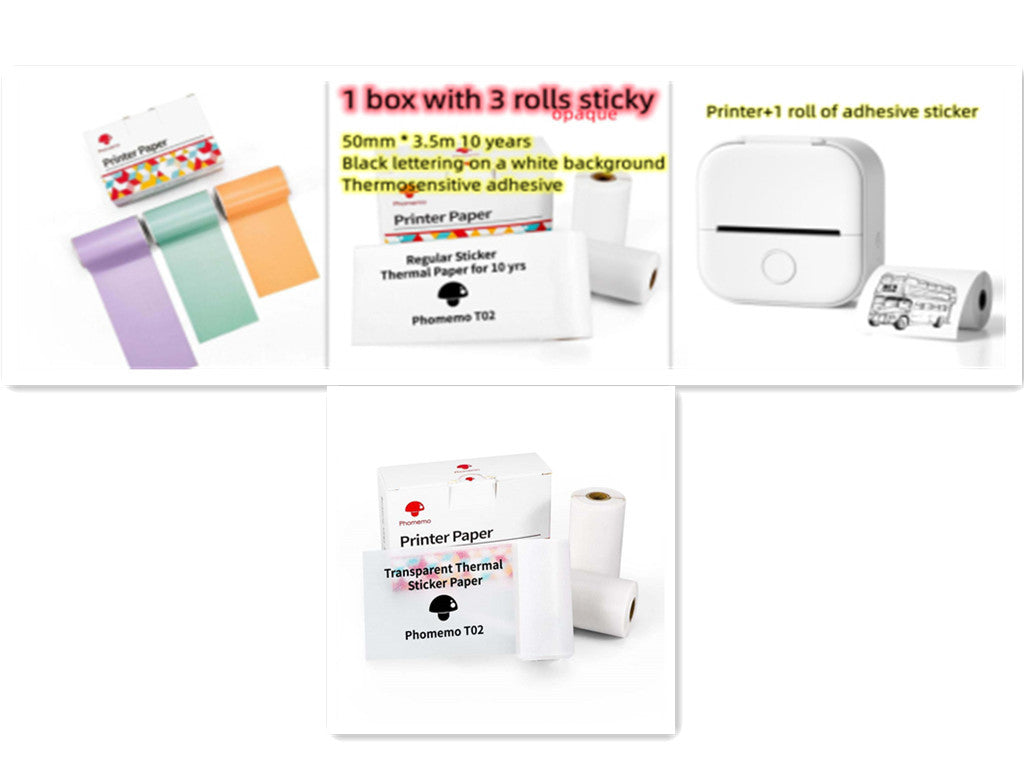 Portable Mini Thermal Label & Photo Printer – Bluetooth, Inkless, Ideal for Students & Home Use