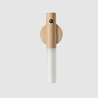 Wireless Motion Sensor Night Light – LED Wall Lamp with USB & Wood Finish