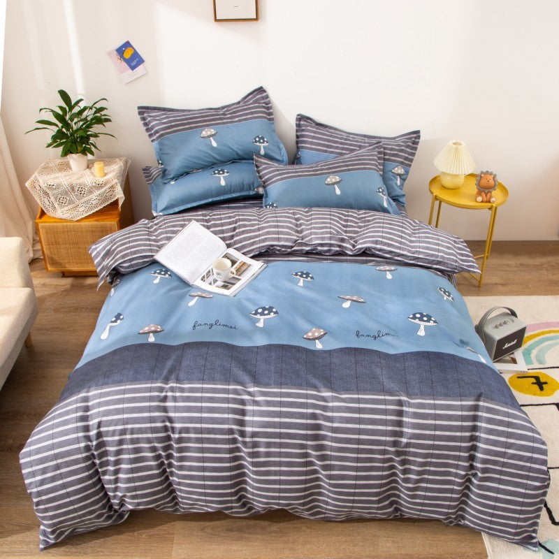 Household Brushed Bed Sheet And Duvet Cover Set