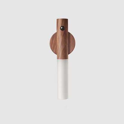 Wireless Motion Sensor Night Light – LED Wall Lamp with USB & Wood Finish