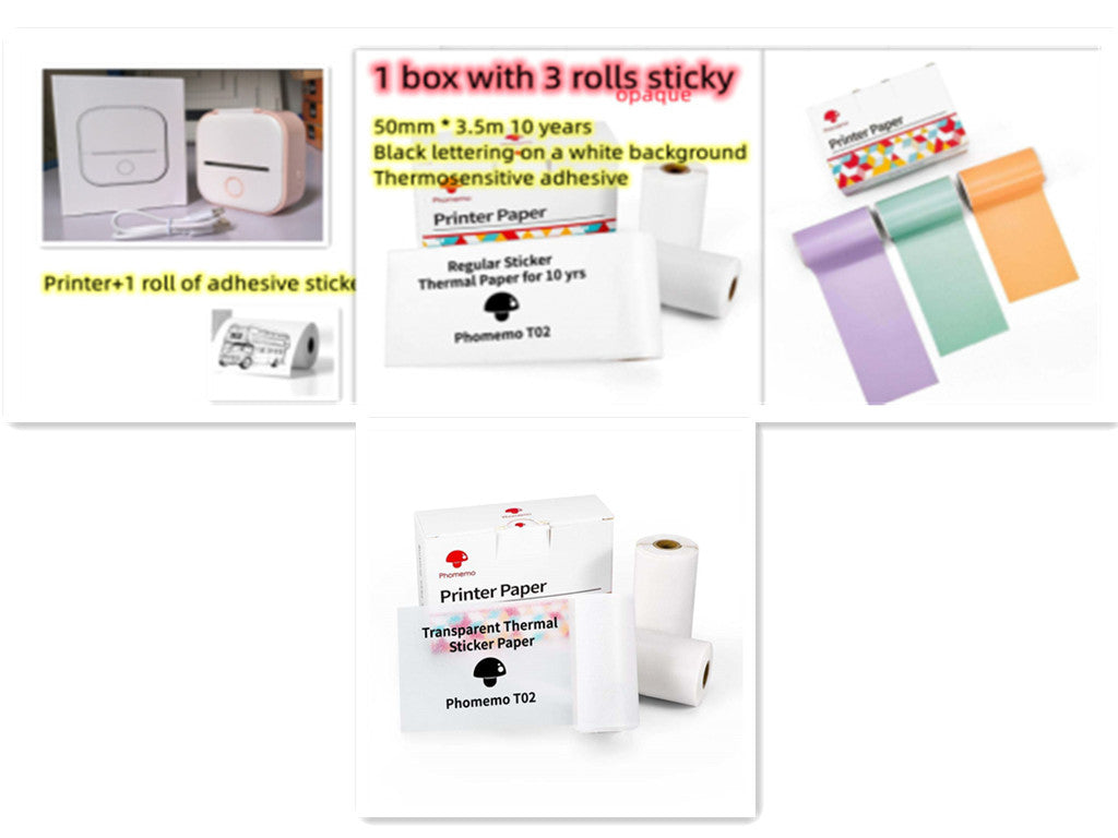 Portable Mini Thermal Label & Photo Printer – Bluetooth, Inkless, Ideal for Students & Home Use