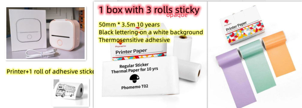 Portable Mini Thermal Label & Photo Printer – Bluetooth, Inkless, Ideal for Students & Home Use
