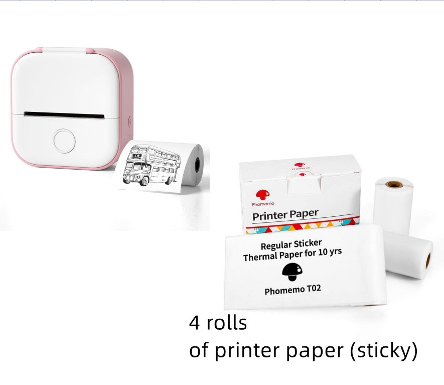Portable Mini Thermal Label & Photo Printer – Bluetooth, Inkless, Ideal for Students & Home Use