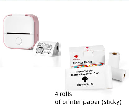 Portable Mini Thermal Label & Photo Printer – Bluetooth, Inkless, Ideal for Students & Home Use