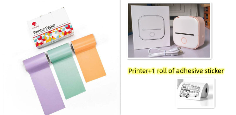 Portable Mini Thermal Label & Photo Printer – Bluetooth, Inkless, Ideal for Students & Home Use