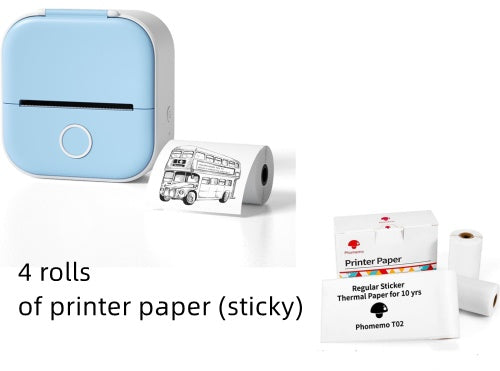 Portable Mini Thermal Label & Photo Printer – Bluetooth, Inkless, Ideal for Students & Home Use