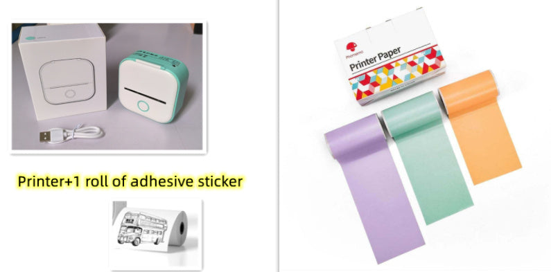 Portable Mini Thermal Label & Photo Printer – Bluetooth, Inkless, Ideal for Students & Home Use