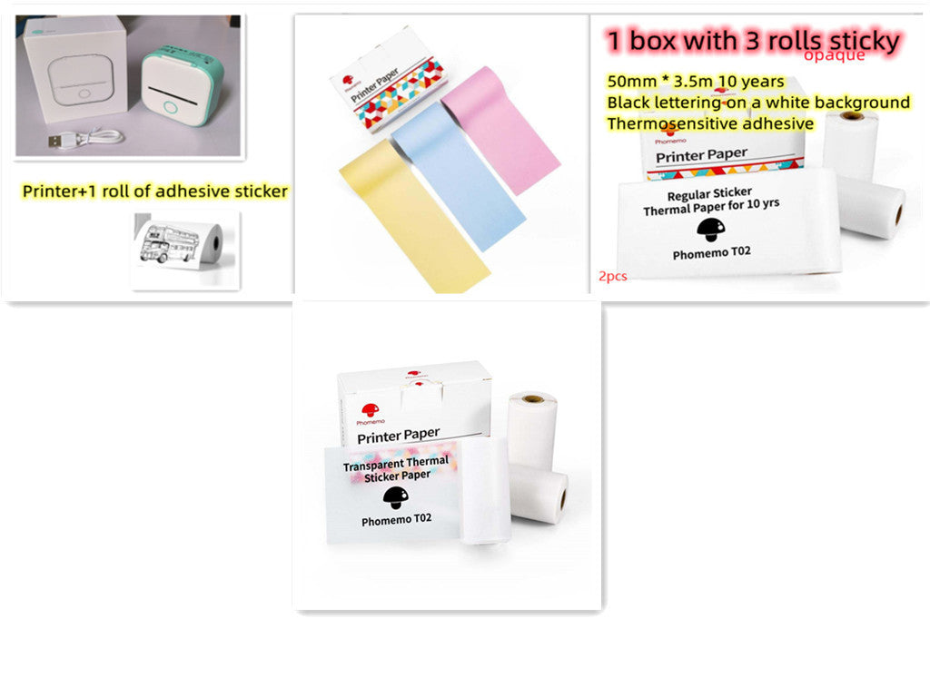 Portable Mini Thermal Label & Photo Printer – Bluetooth, Inkless, Ideal for Students & Home Use