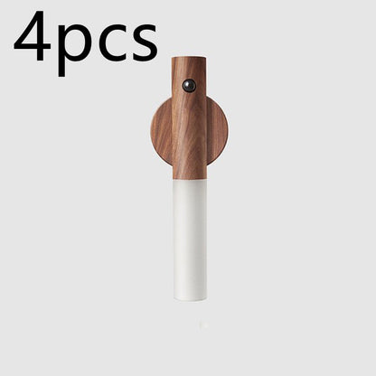 Wireless Motion Sensor Night Light – LED Wall Lamp with USB & Wood Finish