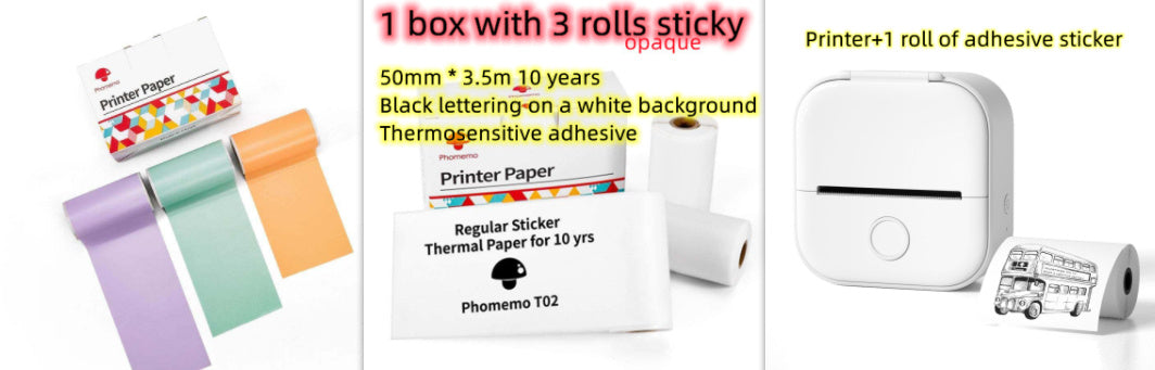 Portable Mini Thermal Label & Photo Printer – Bluetooth, Inkless, Ideal for Students & Home Use
