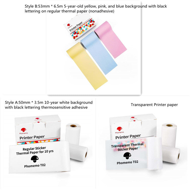 Portable Mini Thermal Label & Photo Printer – Bluetooth, Inkless, Ideal for Students & Home Use