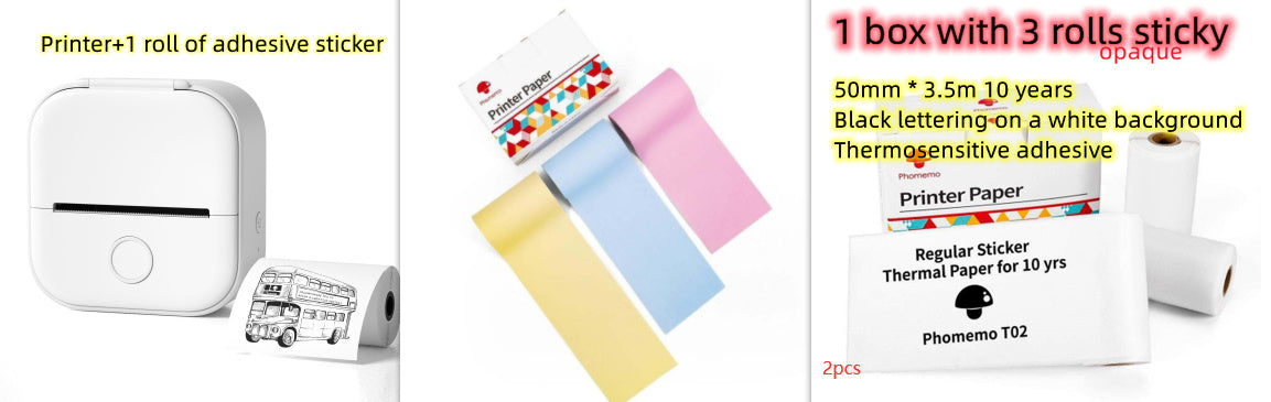 Portable Mini Thermal Label & Photo Printer – Bluetooth, Inkless, Ideal for Students & Home Use